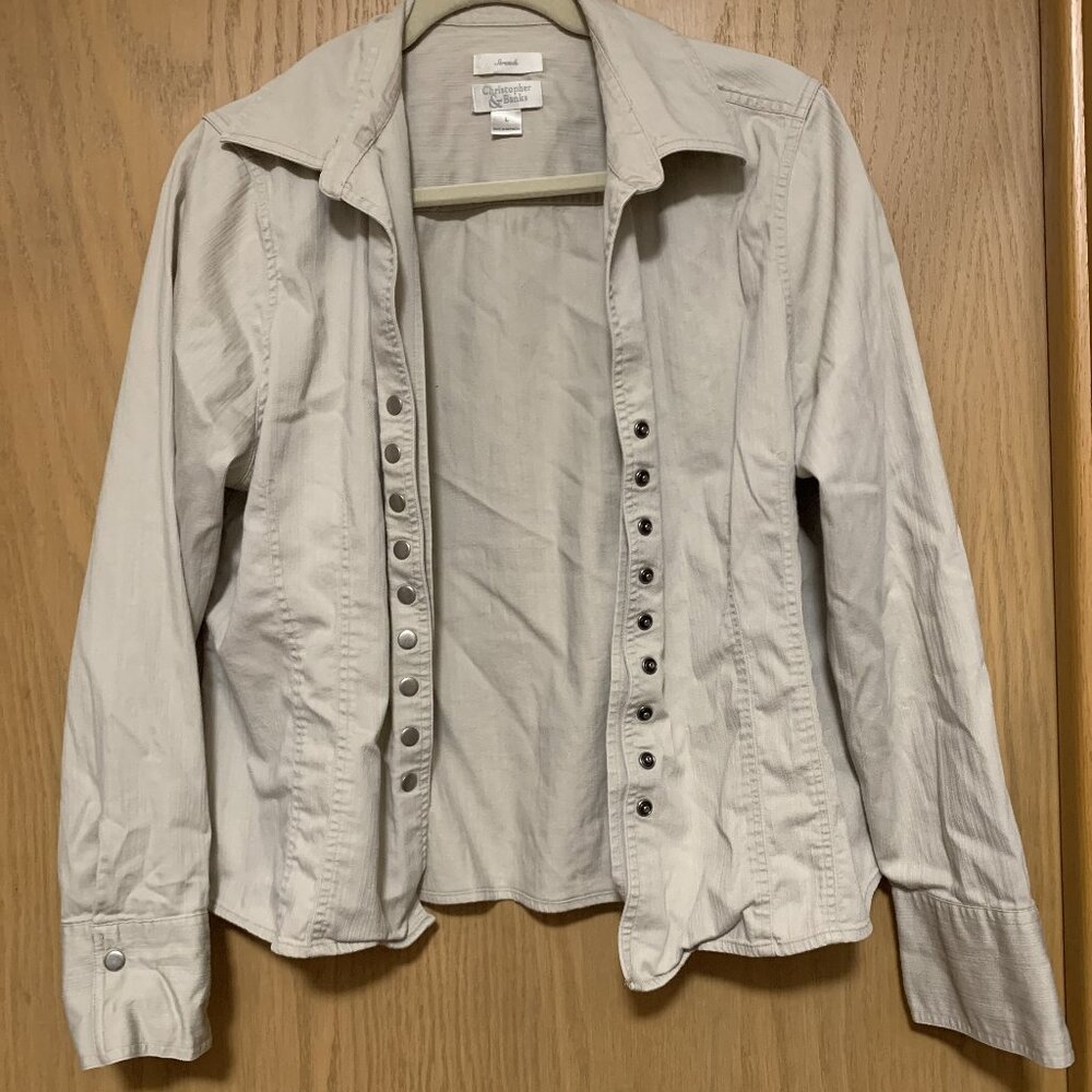 Christopher & Banks beige short jacket size L